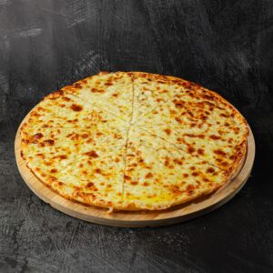 Garlic cheese pizza with butter garlic sauce at Bross Slice and Grill