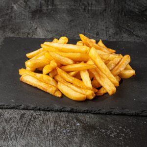 Large portion of thick-cut chips at Bross Slice and Grill